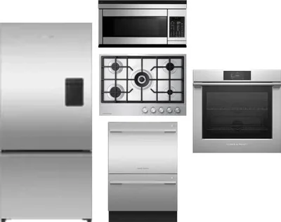 5 Piece Package Includes Refrigerator, Cooktop, Wall Oven, Microwave And Dishwasher